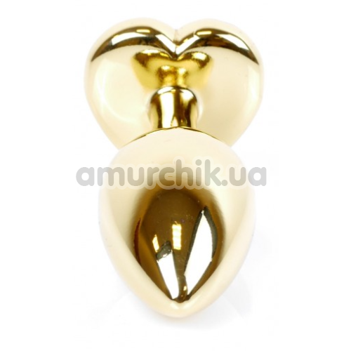 Анальная пробка с фиолетовым кристаллом Exclusivity Jewellery Gold Heart Plug, золотая