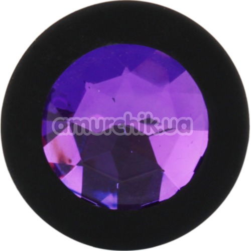Анальна пробка з фіолетовим кристалом SWAROVSKI Zcz, чорна