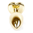 Анальная пробка с фиолетовым кристаллом Exclusivity Jewellery Gold Heart Plug, золотая - Фото №2