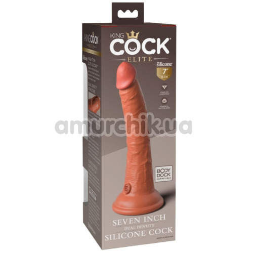 Фаллоимитатор King Cock Elite 7 Dual Density Silicone Cock, светло-коричневый