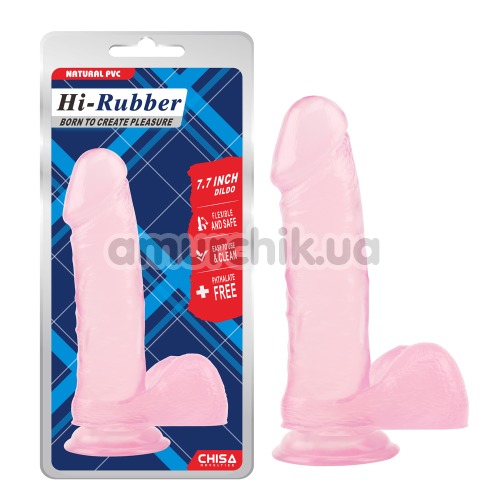 Фаллоимитатор Hi-Rubber 7.7 Inch, розовый