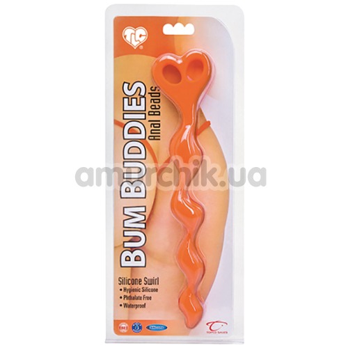 Анальная цепочка Bum Buddies Anal Beads Silicone Swirl, оранжевая