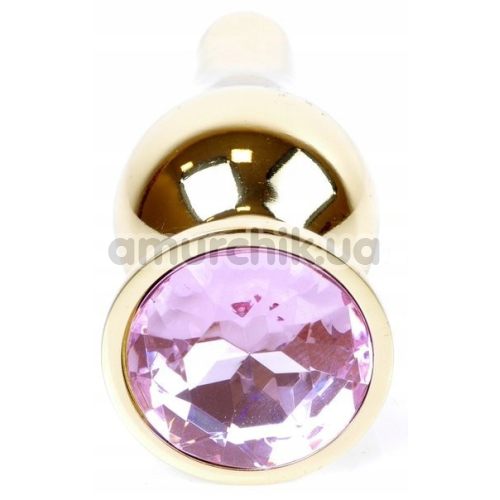 Анальна пробка зі світло-рожевим кристалом Boss Series Exclusivity Jewellery Gold Plug, золота