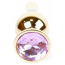 Анальная пробка со светло-розовым кристаллом Boss Series Exclusivity Jewellery Gold Plug, золотая - Фото №5