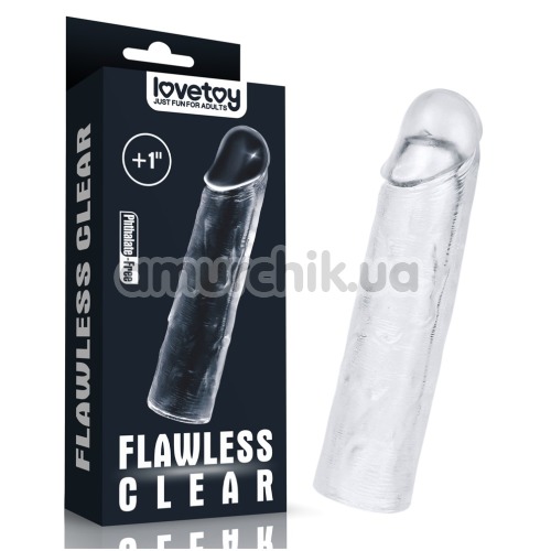 Насадка на пеніс Flawless Clear Penis Sleeve Add 1, прозора
