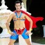 Костюм супермена JSY Superman красно-синий: шорты + топ + плащ + напульсники - Фото №4