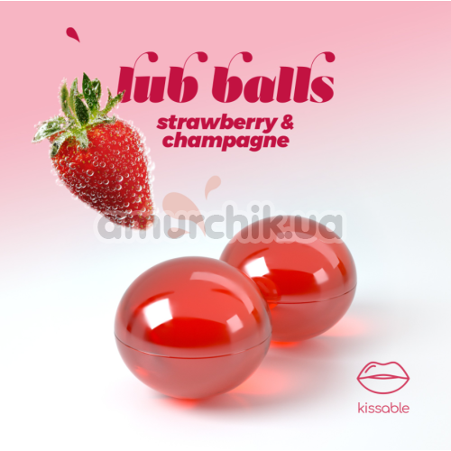 Массажное масло Lub Balls Strawberry & Champagne, 2 х 3 грамма