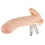 Насадка на пенис с вибрацией Thicker & Bigger Extension + Vibration, телесная - Фото №2