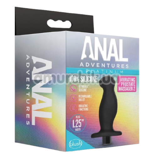Вибростимулятор простаты Anal Adventures Platinum Vibrating Prostate Massager 2, черный