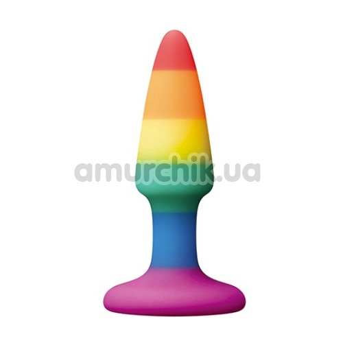 Анальная пробка Colourful Love Rainbow Anal Plug Mini, радужная - Фото №1