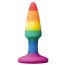 Анальна пробка Colourful Love Rainbow Anal Plug Mini, мультикольорова - Фото №0