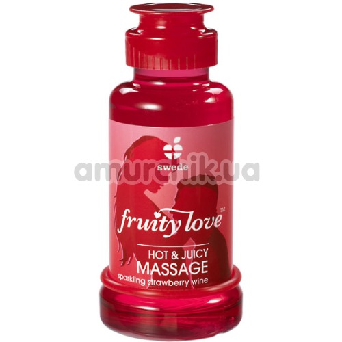 Массажный лосьон Fruity Love Massage с согревающим эффектом - клубничное шампанское, 100 мл