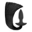 Анальная пробка c черным хвостом Silicone Anal Plug With Pony Tail, черная - Фото №1