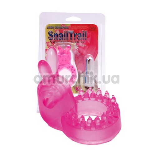 Виброкольцо Snail Trail Vibrating Tickler, розовое