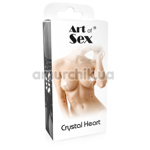 Зажимы для сосков Art of Sex Crystal Heart, голубые