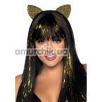 Обруч с кошачьими ушками Leg Avenue Glitter Cat Ear Headband, золотой - Фото №1