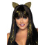 Обруч с кошачьими ушками Leg Avenue Glitter Cat Ear Headband, золотой - Фото №0