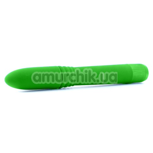 Вибратор Neon Luv Touch Ribbed Slims зеленый