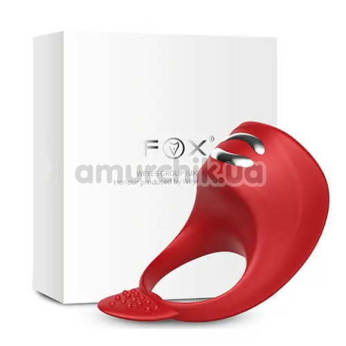 Виброкольцо с электростимуляцией Boss Series Fox, красное