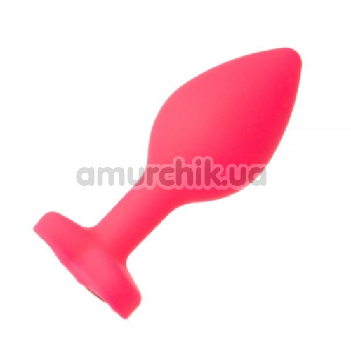 Анальна пробка з світло-рожевим кристалом Loveshop Seamless Butt Plug Heart M, рожева