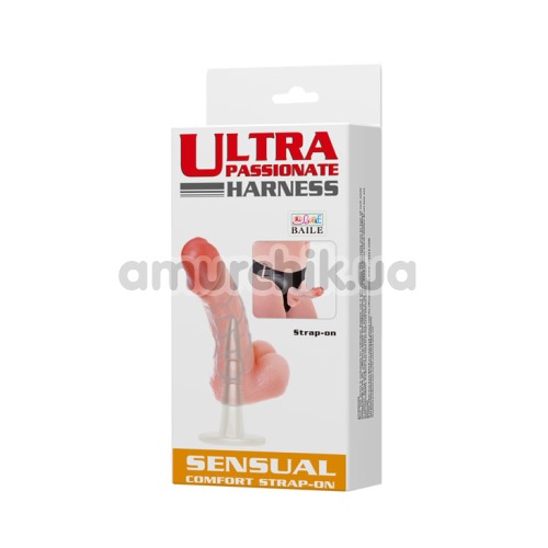 Страпон Ultra Passionate Harness Sensual Comfort Strap-On, телесный