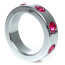 Эрекционное кольцо с розовыми кристаллами Boss Series Metal Ring Diamonds Medium, серебряное - Фото №1