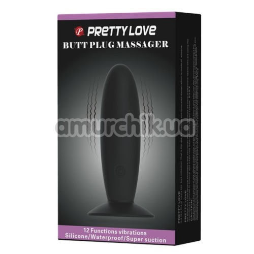 Анальна пробка з вібрацією Pretty Love Butt Plug Massager, чорна