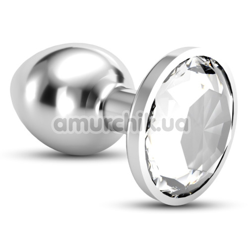 Анальная пробка с прозрачным кристаллом Crushious Bijou S, серебряная - Фото №1