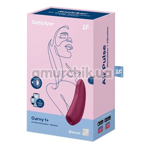 Симулятор орального сексу для жінок Satisfyer Curvy 1+, бордовий