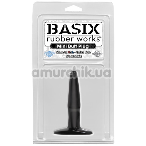 Анальная пробка Basix Rubber Works Mini Butt Plug, черная