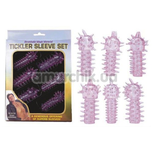Набор насадок на пенис Stretchable Magic Material Tickler Sleeve Set, 6 шт