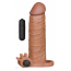 Насадка - удлинитель пениса с вибрацией Lovetoy Pleasure X-Tender Series LV1061, коричневая - Фото №1