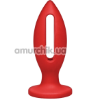 Анальная пробка Kink Lube Luge Premium Silicone Plug 4, красная - Фото №1