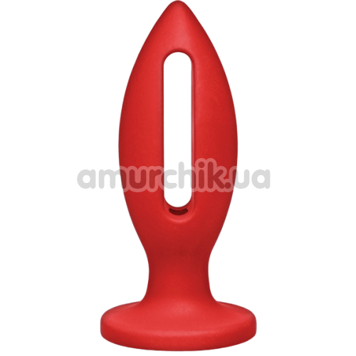Анальная пробка Kink Lube Luge Premium Silicone Plug 4, красная - Фото №1