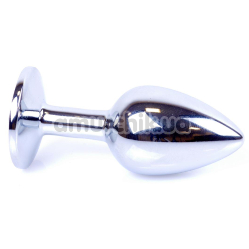 Анальная пробка с фиолетовым кристаллом Exclusivity Jewellery Silver Plug, серебряная