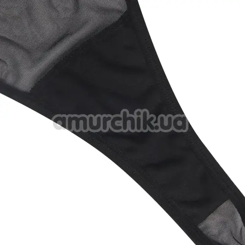 Боди Star Night Sheer Teddy With Faux Diamond, черное