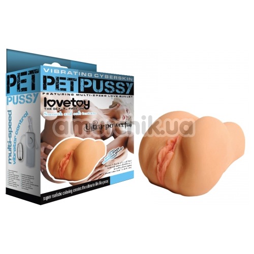 Штучна вагіна з анусом та вібрацією Lovetoy Vibrating Cyberskin Pet Pussy DL-71, тілесна