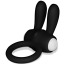 Віброкільце Power Clit Cockring Rabbit, чорне - Фото №2