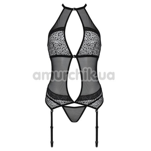 Комплект Passion Free Your Senses Erotic Line Satara Corset, черный: корсет + трусики-стринги
