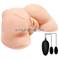 Штучна вагіна і анус з вібрацією Crazy Bull Vagina And Ass Julie, тілесна - Фото №1