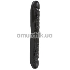 Двокінечний фалоімітатор Veined Double Header, 30 см, чорний - Фото №1