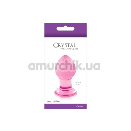 Анальная пробка Crystal Premium Glass Small, розовая
