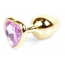 Анальная пробка с розовым кристаллом Exclusivity Jewellery Gold Heart Plug, золотая - Фото №1