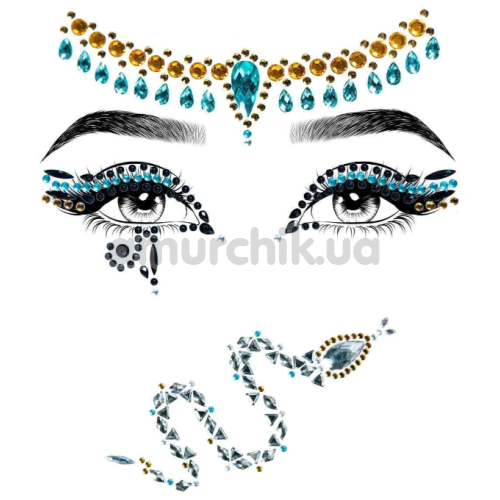 Прикраса для обличчя Leg Avenue Cleopatra Rhinestone Stick-On Jewels, мультикольорова - Фото №1