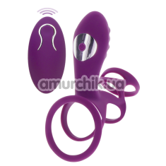 Насадка на пеніс з вібрацією Toy Joy Happiness Halo Halo C-Ring Sleeve, фіолетова - Фото №1