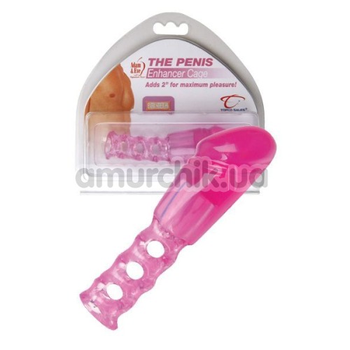 Насадка на пенис The Penis Enhancer Cage, розовая