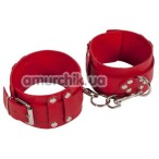 Поножи sLash Leather Dominant Leg Cuffs, красные - Фото №1