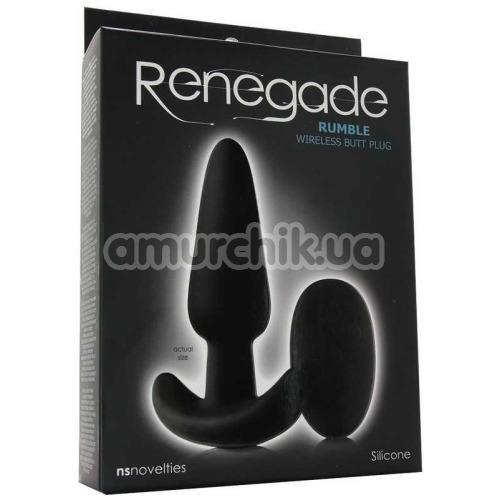 Анальная пробка с вибрацией Renegade Rumble Wireless Butt Plug, черная