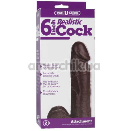 Фаллоимитатор Vac-U-Lock 6 Inch Realistic Cock, черный