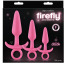 Набор из 3 анальных пробок Firefly Prince Kit - светящийся в темноте, розовый - Фото №2